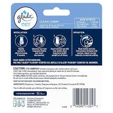 Glade Clean Linen PlugIns Scented Oil 2 Refills - Keep it clean with Glade Clean Linen PlugIns Scented Oil 2 Refills pack. Consciously crafted with fragrance infused with essential oils - 04650014384 Pie's Variety Store