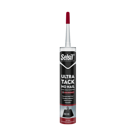 Selsil Ultra Tact No Nails For Adhesion Of Heavy Materials. Great for Mouldings, Glass, Mirrors, Sealing All Construction Materials Or Any DIY Projects.-H-241218 Mega