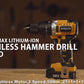WORKSITE 2-Speed Hammer Drill, 1/2"(13mm), Brushless, Cordless, 20V Lithium-Ion Battery, Reversible Button, Optimized Shape & Rubber Hand Grip for easy Control, Automatic Spindle Lock, Built-in LED Work Light - CD320H