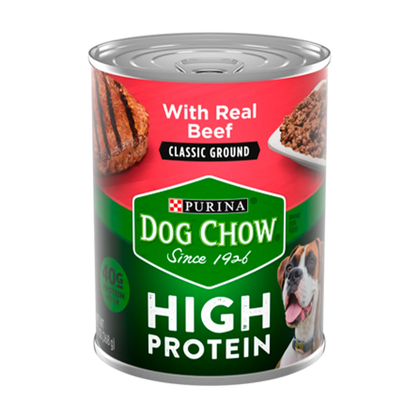 Purina Dog Chow High Protein Beef Classic Ground Canned Dog Food - 01780018349
