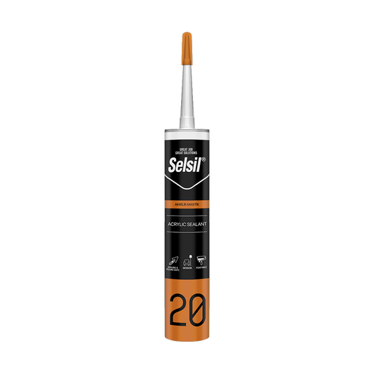 Selsil 20 Acrylic Sealant 500 G -White MEGA