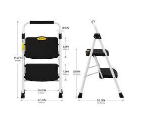 Pretul (Three) 3 Feet, (Two) 2 Step Ladder, Light Duty, Perfect For Home or Office - 24118