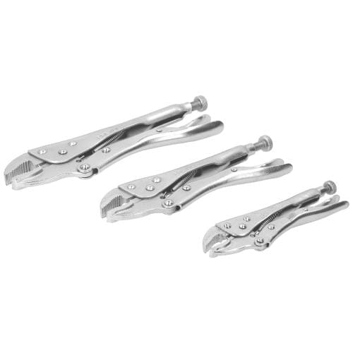 Pretul Curved Jaw Locking Pliers for Tightening, Clasping, Twisting and Turning. Made with heat-treated alloy steel and Nickel-plated finish for increased corrosion resistance. Ideal for welders, mechanics and carpenters MEGA