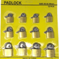 BRASS PADLOCK ON CARD 25/32/38/40/50/60 - 007027 mega