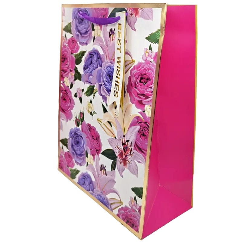Pink Floral Gift Bag for Wedding, Birthday, Party Supplies and Gifts Medium - 80214124153 Pie's Variety Store