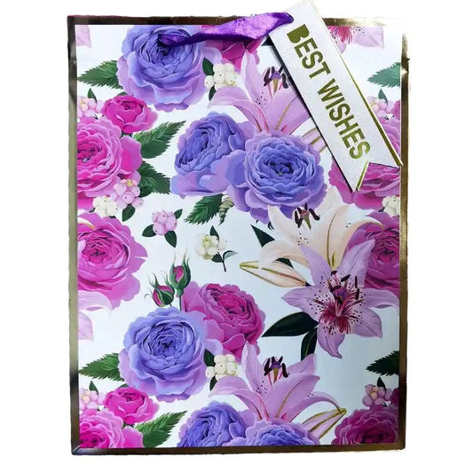 Pink Floral Gift Bag for Wedding, Birthday, Party Supplies and Gifts Medium - 80214124153 Pie's Variety Store