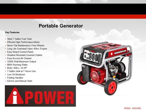 A-iPower Generator 9.000 Watts For work, emergencies or adventure, the A-iPower Generator is built with high end components that will last for years-436684