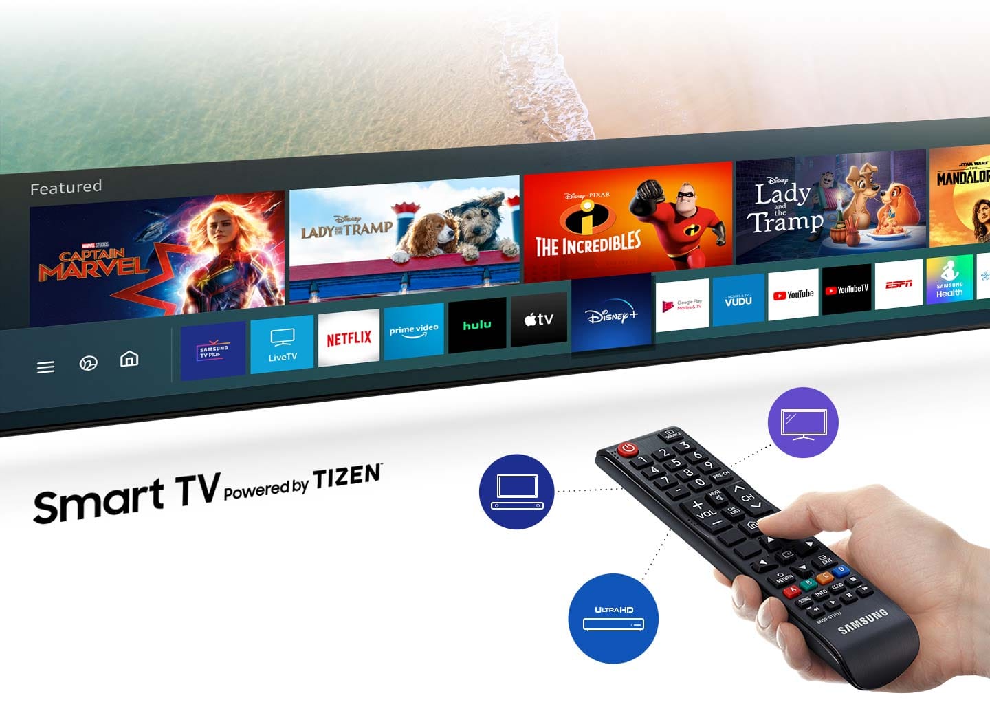 Samsung Smart TV 55 inch 4K UHD UN55TU7000FXZA This Samsung SmarTV offers you the entertainment and performance you need, it has an ultra-fast Crystal processor that transforms the image into 4K and Full HD, plus sharper contrasts in dark colors  -397944