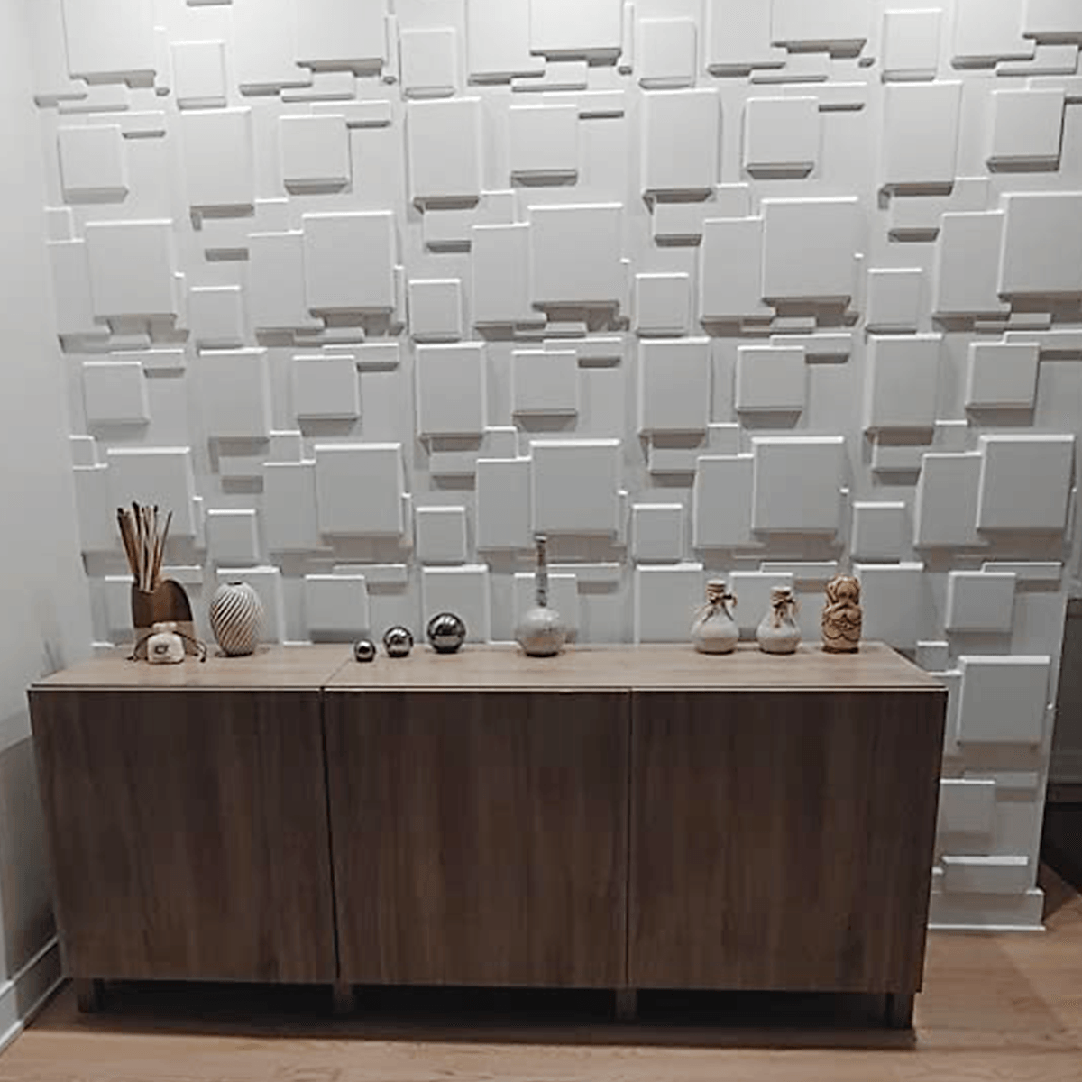 Mega Luxe Paintable 3D Texture PVC Wall Panels (19.7 x 19.7In.) - Decorative, waterproof, flame resistant, sturdy, interior decoration to add both aesthetics and functionality to your home and offices - D095 MEGA LUXE