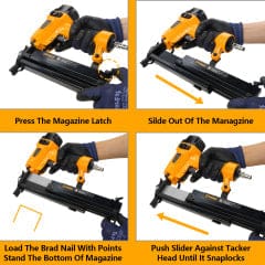 WORKSITE Narrow Crown Air Stapler, Pneumatic 18G, Ideally for Furniture, Flooring, Wooden Ornament / Picture Frame, Roofing Palm - PNT388 Worksite Hand Tools