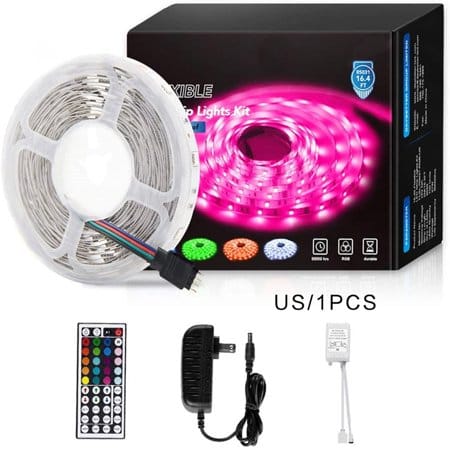 Joywa LED Lights Strip MINGER 16.4 ft RGB LED Strip Lights with Remote 5050 Flex Great for interior accent lighting in your aircraft. This could be placed over the glareshield, around the foot well, or in the baggage area-LSL-WPS