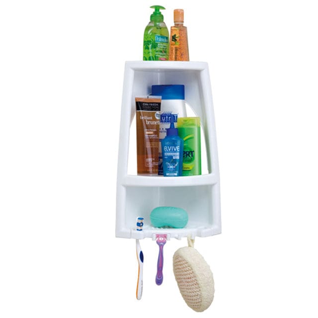 RIMAX BATH & SHOWER CORNER SHELF  9.8X6.9X16IN (11300) Beige / White Mega