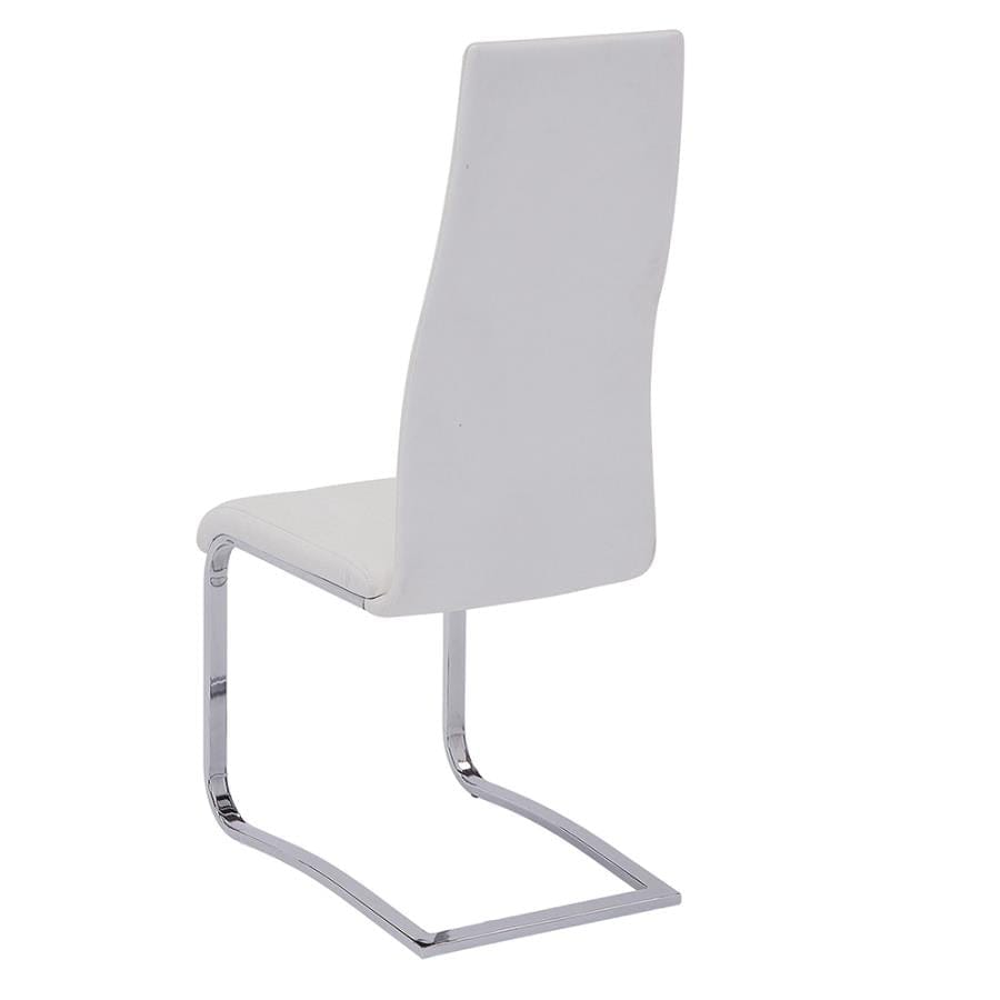 Anges High Back Dining Chairs Black And Chrome (Set Of 4) Collection: Stanton - 100515WHT ebuystt