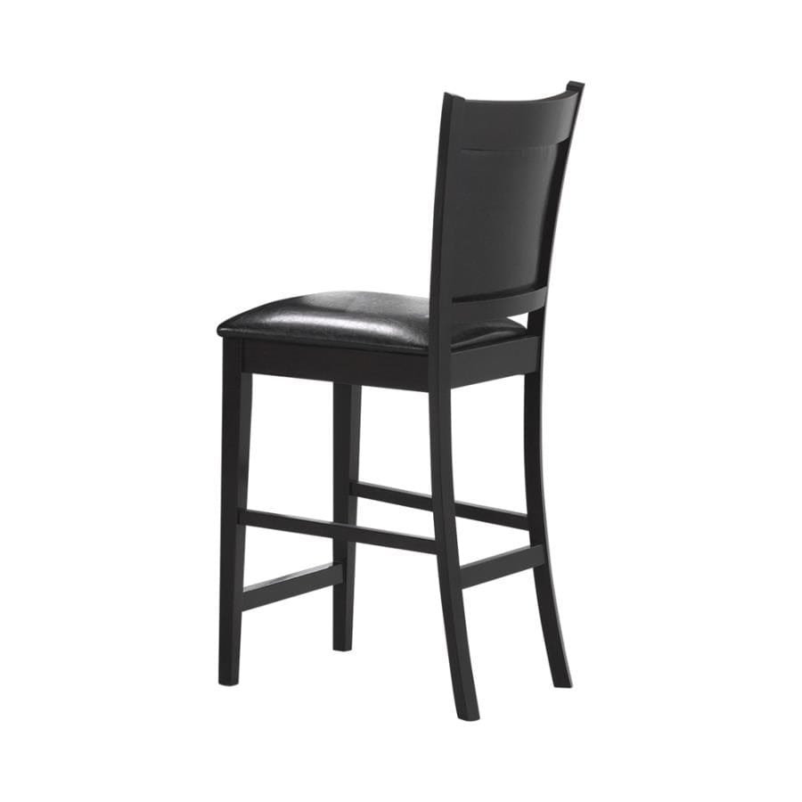 Jaden Upholstered Counter Height Stools Black And Espresso (Set Of 2) - 100959