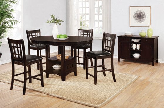 Lavon Upholstered Counter Height Stools Black And Espresso (Set Of 2)- 102889 ebuystt