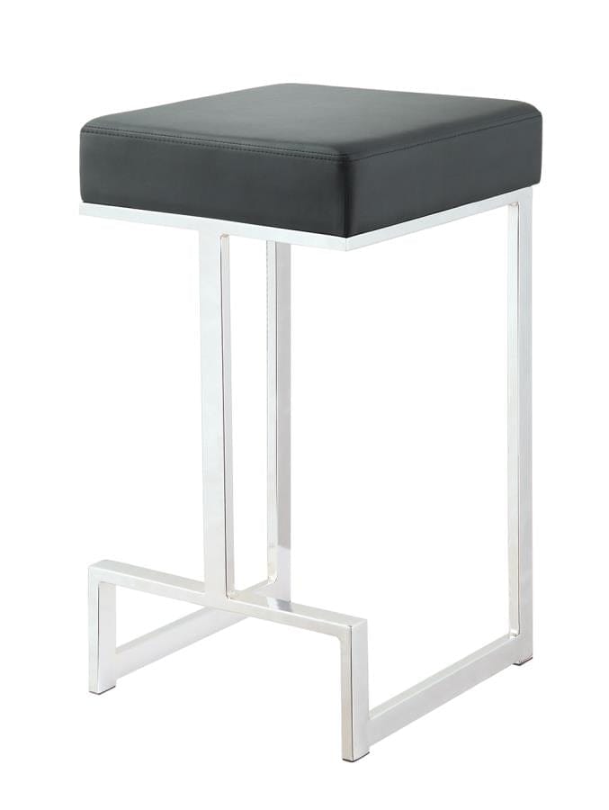 Square Counter Height Stool Black And Chrome - 105253
