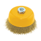 Worksite Wire Cup Brush 100 Millimeter M14, Crimped Wire Cup Brush. For Use With Drill And Angle Grinders. Hex Shank Arbor 4 Inch. Brass Coated. Heavy Duty Cleaning Prior To Welding, Weld Scale And Corrosion Removal, Rust And Paint Removal - WCB075 Worksite Hand Tools