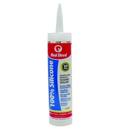RED DEVIL - ALL PURPOSE  SILICONE SEALANT, CLEAR, 10 OZ. - 0826P MEGA