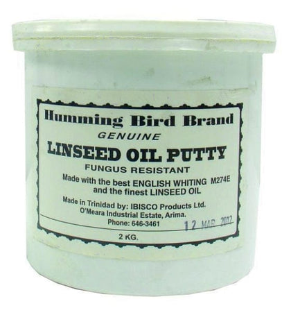 HUMMING BIRD BRAND FUNGUS RESISTANT, PUTTY, LINSEED OIL, 2 KGS (4 1/2 LBS) - 02609