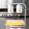 Two Bulb Food Warmer 110V with two 250 Watt Bulbs  This warmer boasts a simple design that combines with a rugged construction to give you a reliable way to keep fried foods hot without drying them out-ROY FW 01