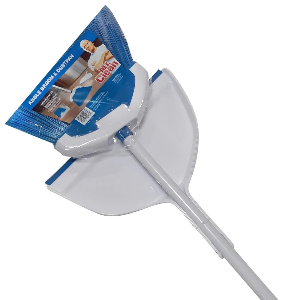 Mr. Clean Brooms Angle W/Dust Pan, Angled to reach into corners and along baseboards Easily cleans floors. Safe for use on all floors. Great addition to any household.- 441036 ebuystt