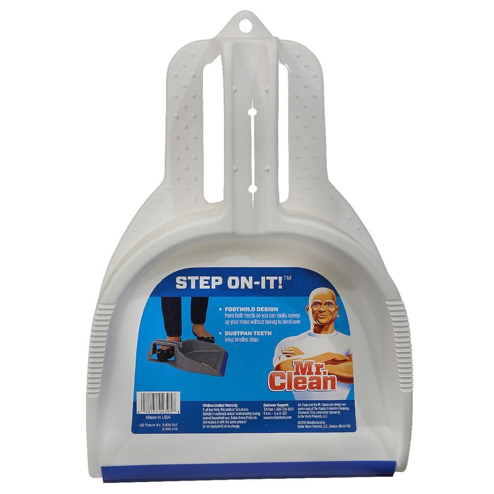 Mr. Clean Small Step-On Dust Pan flexible edge that adjusts to surface for efficient pick-up for dust and dirt. 444370/04391 mega