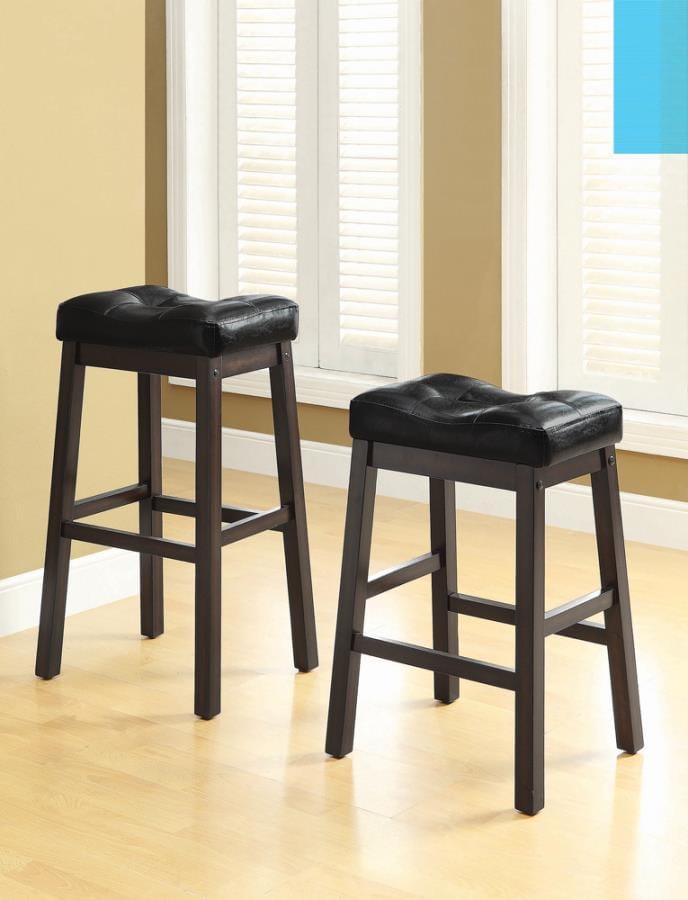 Upholstered Counter Height Stools Black And Cappuccino (Set Of 2) Counter stool is perfect for a kitchen island or home bar- 120519 ebuystt