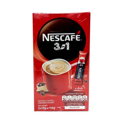 Nescafé Coffee 3-in-1 , 3 box  6 Units / 19 g is the perfect combination of soluble coffee with sweetened milk powder to give you a sweet and creamy cup of coffee-445529