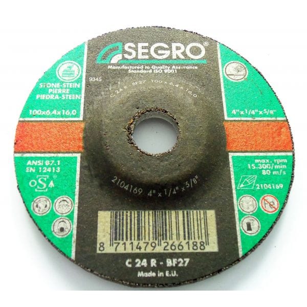 MASONRY GRINDING DISC 4 1/2 X 9/32 X 7/8 SEGRO - 12960 MEGA