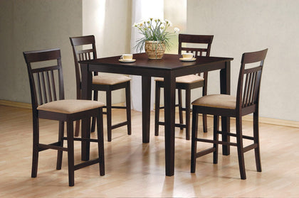 5-Piece Counter Height Dining Set Cappuccino And Tan - 150041