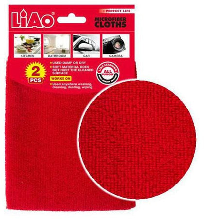 Liao Solid 2 Pack Microfiber Edge-less Cloth, Cleaning Towel, Super Soft, All Purpose, Highly Absorbent, Lint-Free and Streak-Free. Ideal for Household and Car Washing, Drying, Detailing and More - G130018