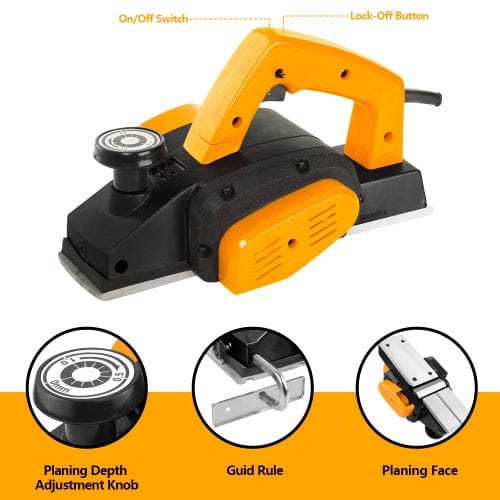 WORKSITE Professional Electric Wood Planer 110-120V Thicknesser Machine Mini Portable Woodworking Machinery Hand Planer 620W - EPW102 Worksite Power Tools