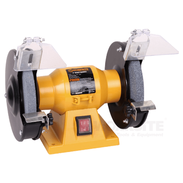 Worksite 6 inch Bench Grinder, BG106, 200W, 110V, Wheel size 6 inches x 0.5 Inches, Grit 36 & 80, Arbor: 0.5 Inches Ideal For Garages, Machine Shops, Welding and Fabrication Shops, Industrial Shops or Even For Your Home Workshop - BG106 Worksite Power Tools