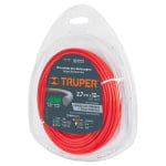 Truper Round Trimmer Line 2.7mm x 12m  Red Landscaping Line for Use in Public Areas, Clearing of Residential and Commercial Properties- 17629 MEGA