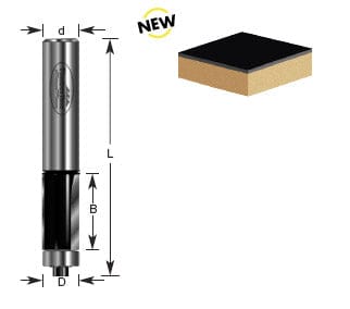 Timberline Router Bit Carbide Tipped Flush Trim 3/8 Diameter x 1/2 x 1/4 Inch Shank with Ball Bearing. 2&3 Flute with Ball Bearing Guide- #190-14 MEGA