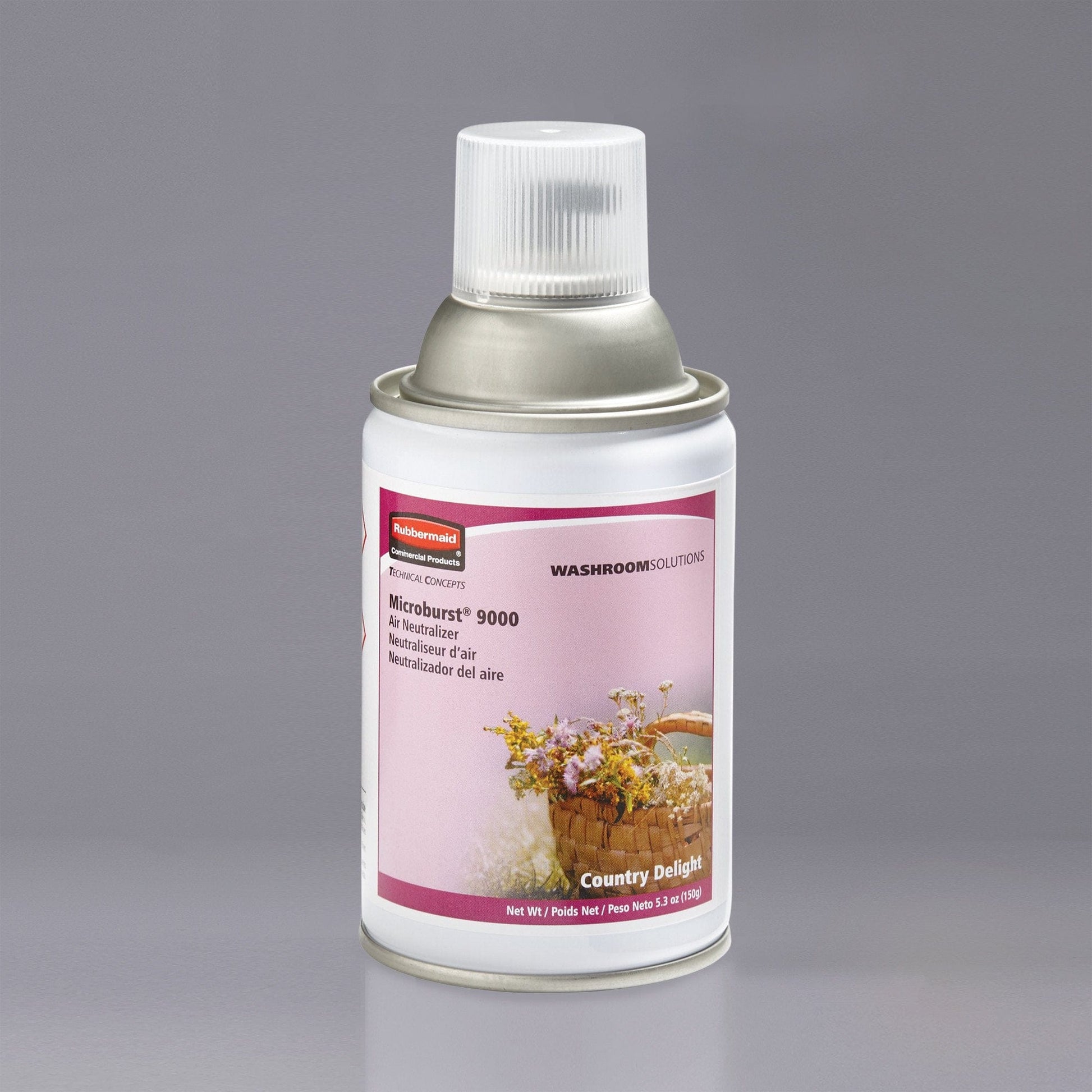 Rubbermaid  Microburst 9000 Country Delight Metered Aerosol Air Freshener This refill uses a high-quality actuator to distribute a fine, dry scented mist evenly throughout your restroom to provide fresh and fragrant air at peak hours of usage-FG4012481 Hannah's Variety Store