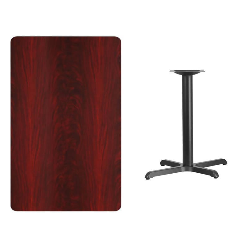 30'' x 48'' Rectangular Black Laminate Table Top with 23.5'' x 29.5'' Table Height Base [XU-BLKTB-3048-T2230-GG] Fl Furniture