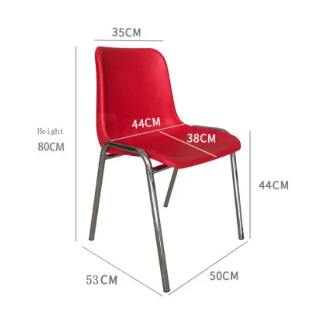 Plastic Stacking Chairs with Metal Legs, ideally for Commercial or Residentials, chair can be placed in Restaurants, Dining Cabins, Dinning Room, Kitchen, Bedroom Side Chair, Indoor Porch -  PSC01 ebuystt