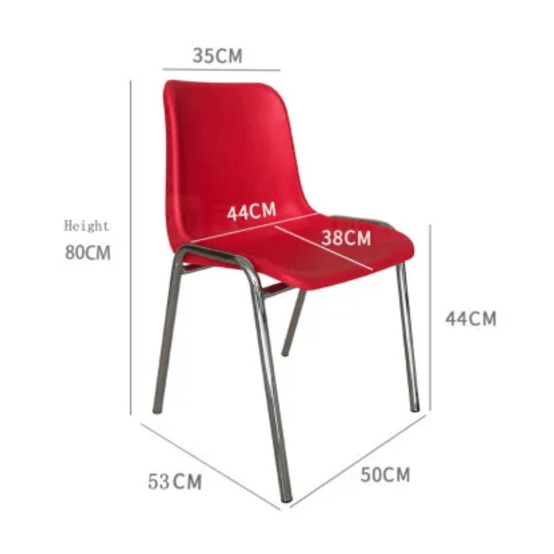 Plastic Stacking Chairs with Metal Legs, ideally for Commercial or Residentials, chair can be placed in Restaurants, Dining Cabins, Dinning Room, Kitchen, Bedroom Side Chair, Indoor Porch -  PSC01