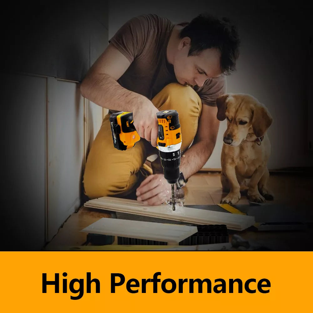 WORKSITE 2-Speed Hammer Drill, 1/2"(13mm), Brushless, Cordless, 20V Lithium-Ion Battery, Reversible Button, Optimized Shape & Rubber Hand Grip for easy Control, Automatic Spindle Lock, Built-in LED Work Light - CD320H Worksite Power Tools