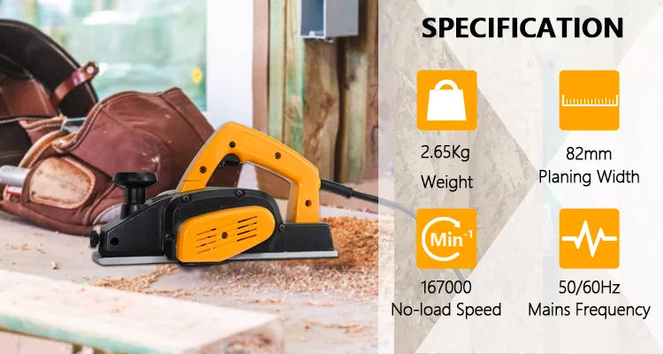 WORKSITE Professional Electric Wood Planer 110-120V Thicknesser Machine Mini Portable Woodworking Machinery Hand Planer 620W - EPW102 Worksite Power Tools