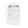 Whirlpool Top Load Electric Dryer With AutoDry 5.9 cu ft Keep laundry day running smooth using this large capacity dryer with a flat back design that fits into tight spaces like closets or small utility rooms-442453