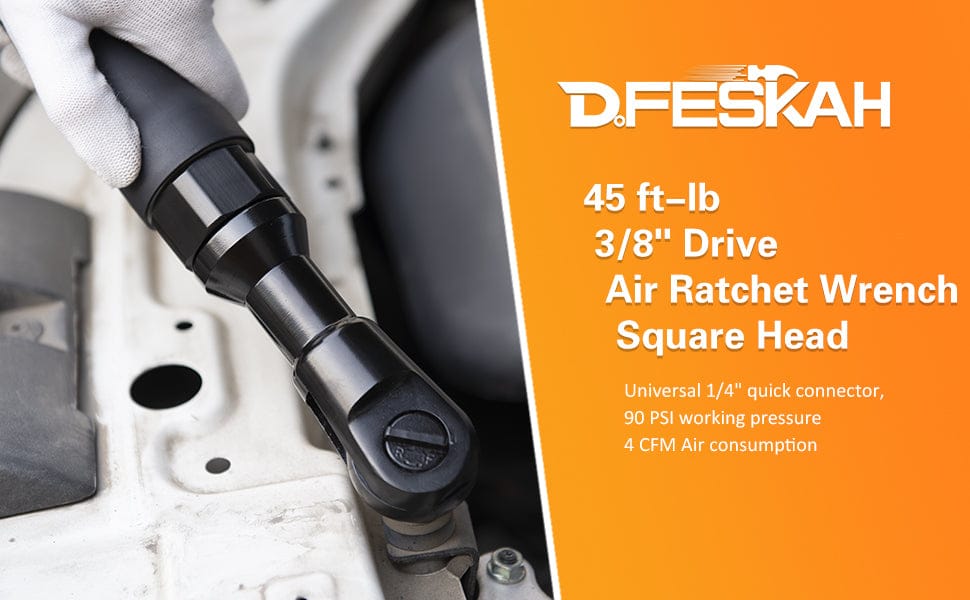 WORKSITE Air Ratchet Wrench (68N.m)   3/8 inch air ratchet can fast and safe removal and installation of threaded fasteners, air high torque ratchet up to 160RPM speed, providing 45ft.lbs of weight.  – PNT108 Worksite Hand Tools