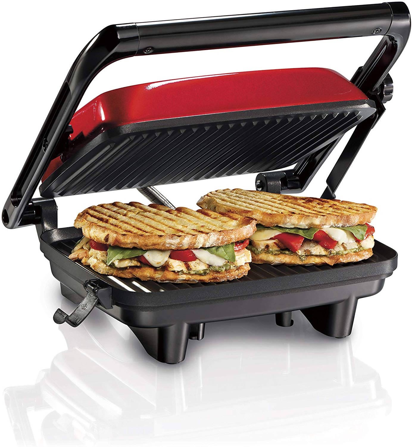 Hamilton Beach Panini Press 10 inch x 8 inch Gourmet Enjoy hot and delicious grilled sandwiches at home with the Hamilton Beach Panini Press Sandwich Make-68821-40094254606
