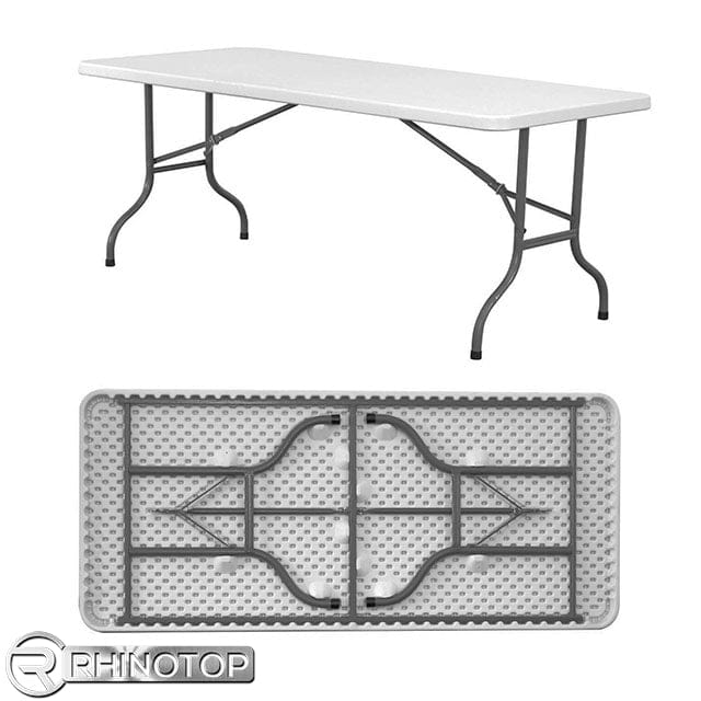 Rhinotop H/ Duty 6ft Straight table HDPE Off White - 20012353 MEGA