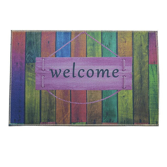 Welcome Floor Mat, 38 CM x 58 CM, Colorful, Assortment, Durable, Light Weight, Home or Office Mat - 18074 ebuystt