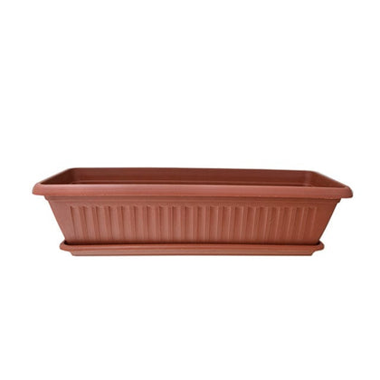 GARDEN MASTERS TERRACOTTA FLOWER TROUGH WITH SAUCER - IDEAL FOR GROWING VEGETABLES, SALADS OR BEDDING DISPLAYS - 20018805