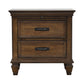 2-Drawer Nightstand With Pull Out Tray Burnished Oak - 200972 A-Z Store Nadia