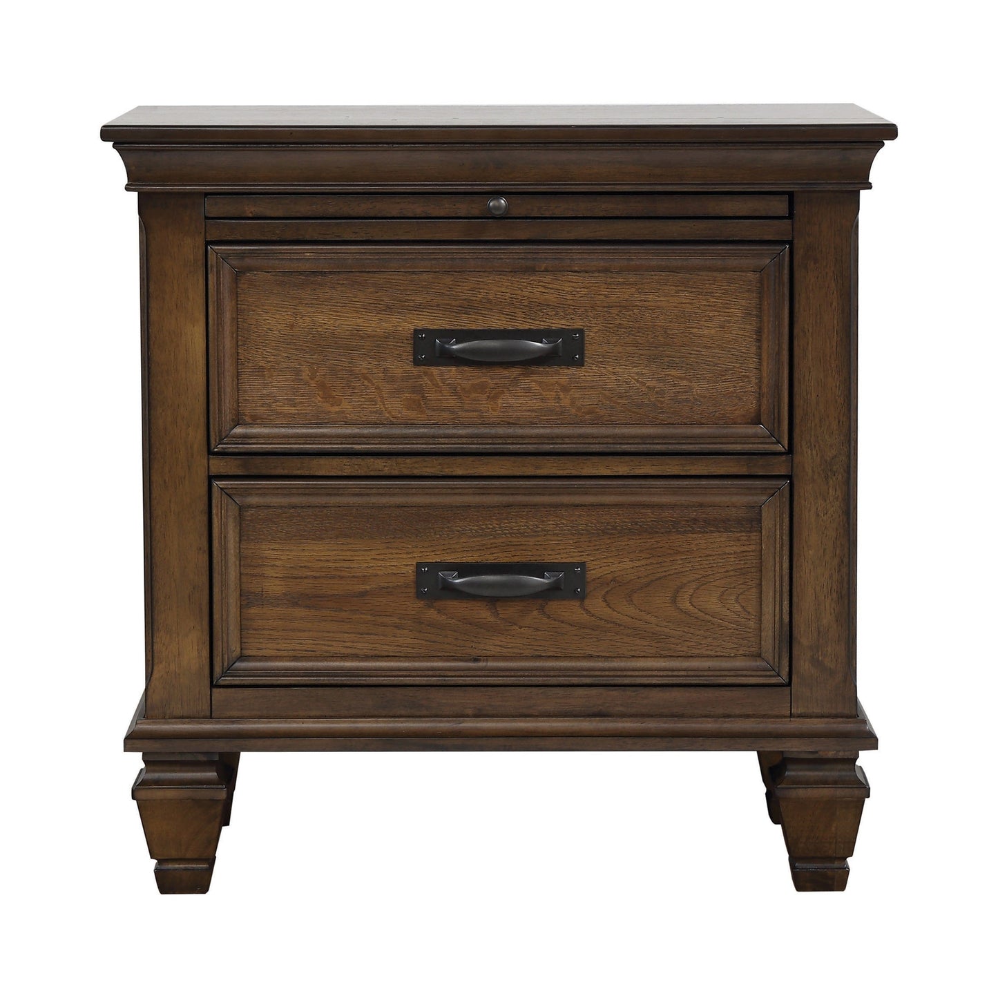 2-Drawer Nightstand With Pull Out Tray Burnished Oak - 200972 A-Z Store Nadia