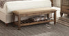 Bench With Lower Shelf Beige And Burnished Oak - 200977